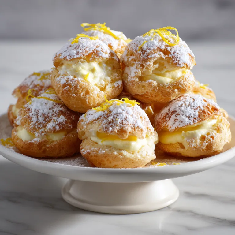 Lemon Curd Cream Puffs: Light, Airy Pastry Bursting with Bright Citrus Cream