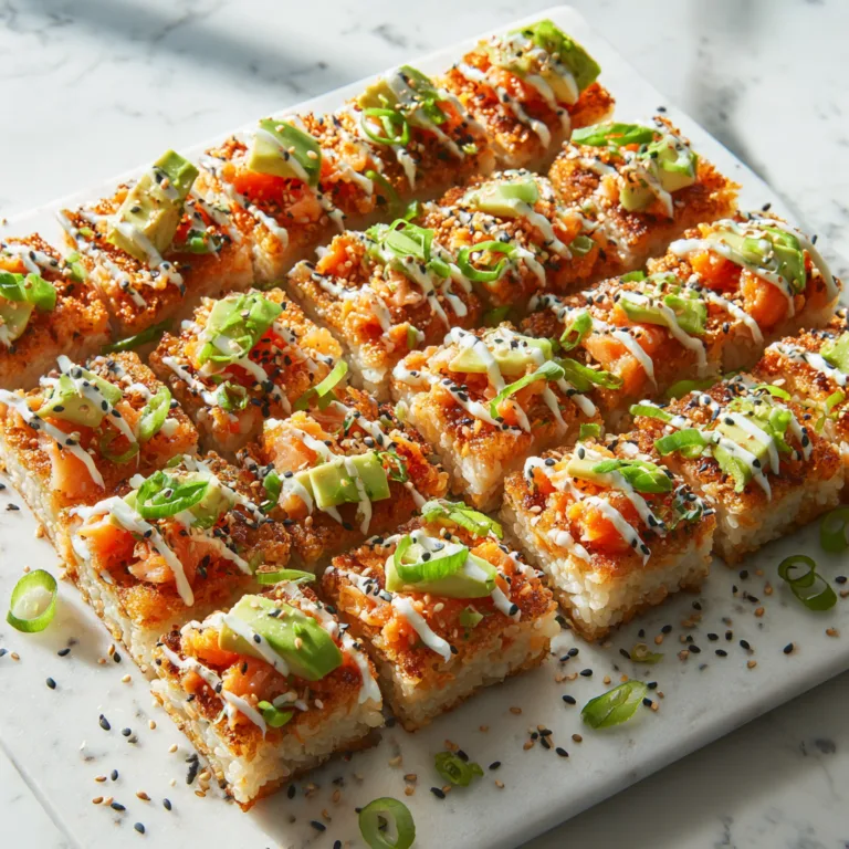Quick and Spicy Salmon Crispy Rice: Irresistibly Crunchy Sushi-Style Bites at Home