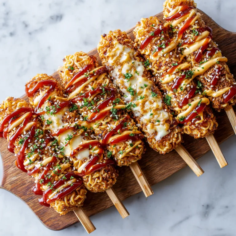 Crispy Korean Corn Dogs with Cheese and Ramen Toppings: The Ultimate Korean Street Food Experience