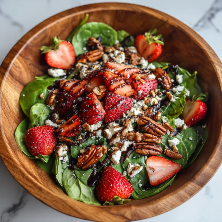 Spinach Strawberry Salad with Pecans: Fresh, Sweet, and Perfectly Crunchy