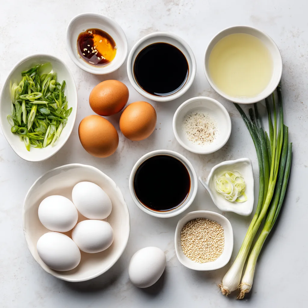 All ingredients needed to make chinese steamed egg