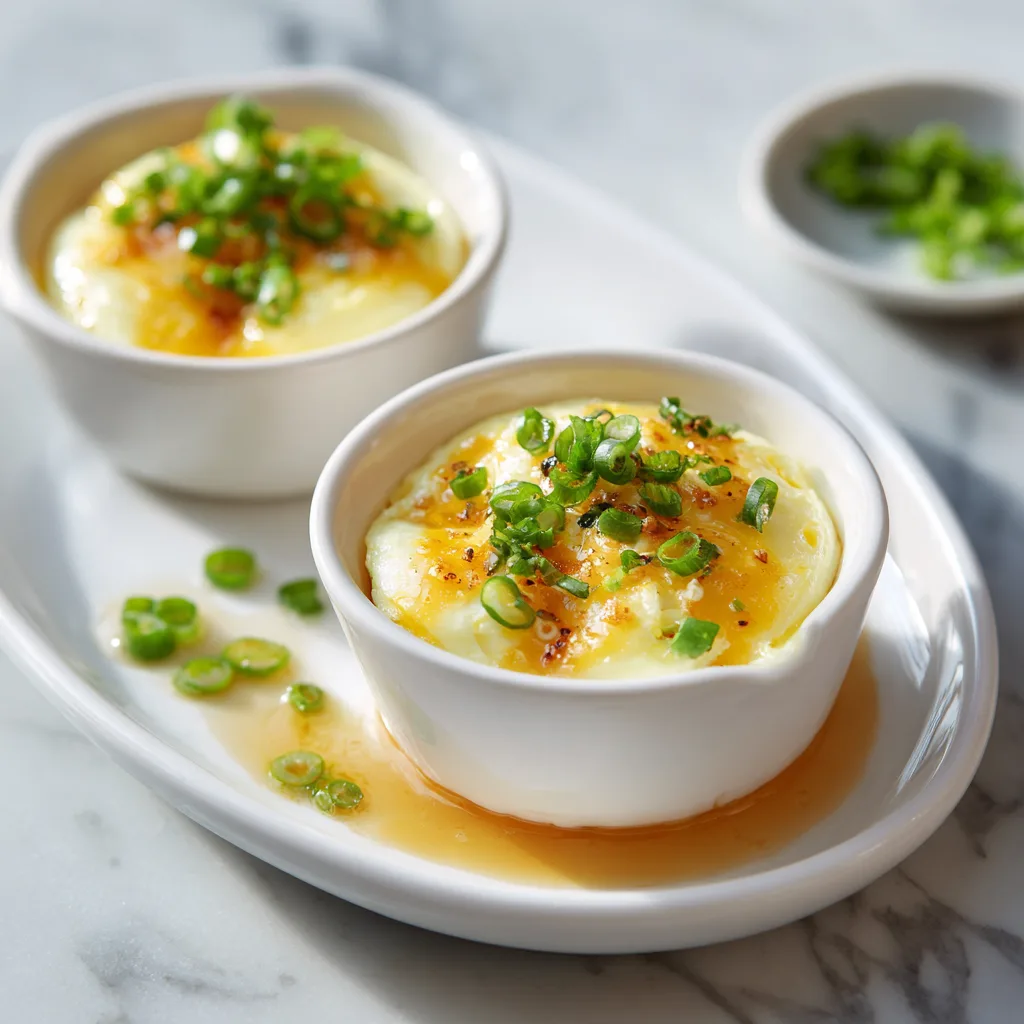 An example of how homemade chinese steamed egg should be served