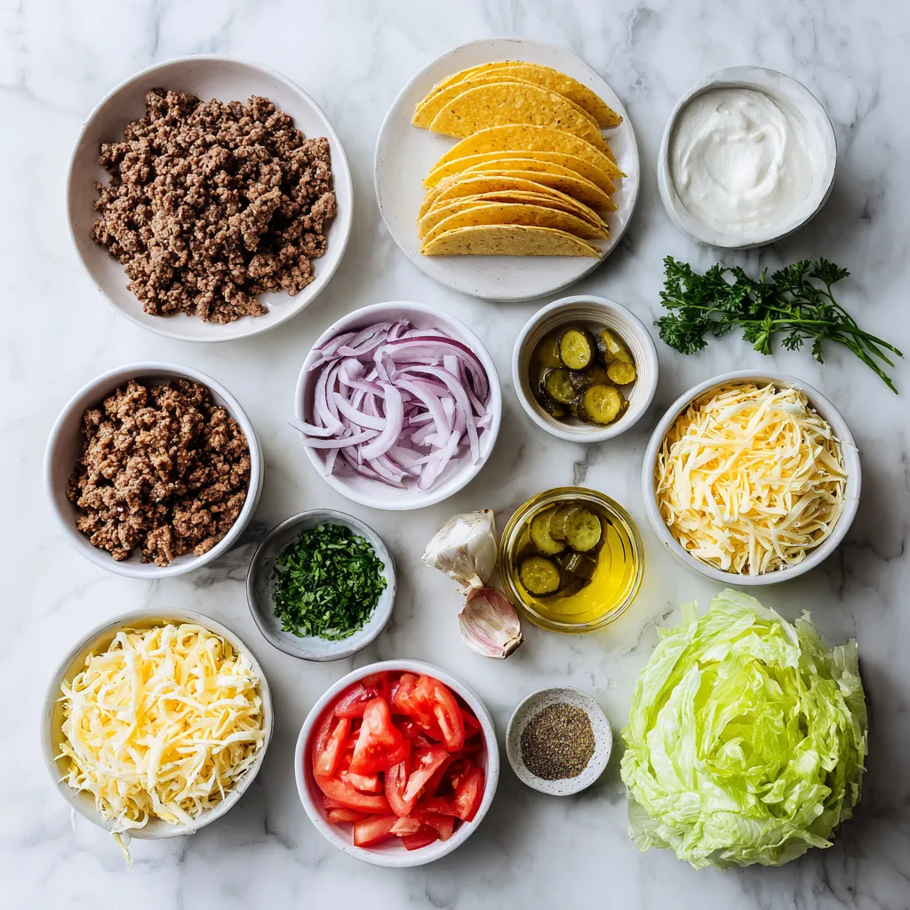 Ingredients needed to make a Dubai taco