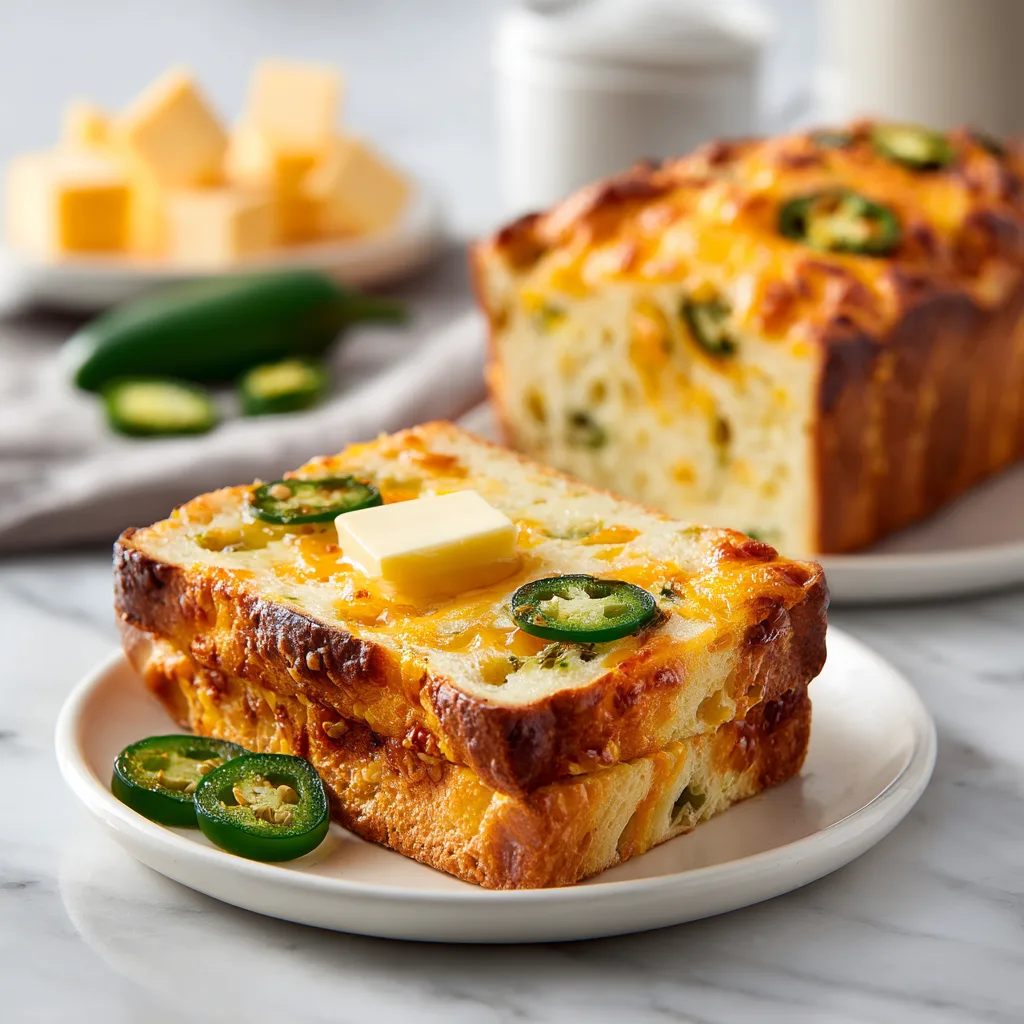 Example of jalapeno cheddar bread serving