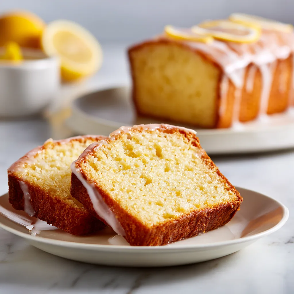 Example serving for the lemon cornmeal pound cake