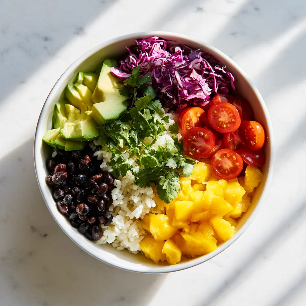 Mango Burrito Bowl: Healthy Tropical Rice Bowl