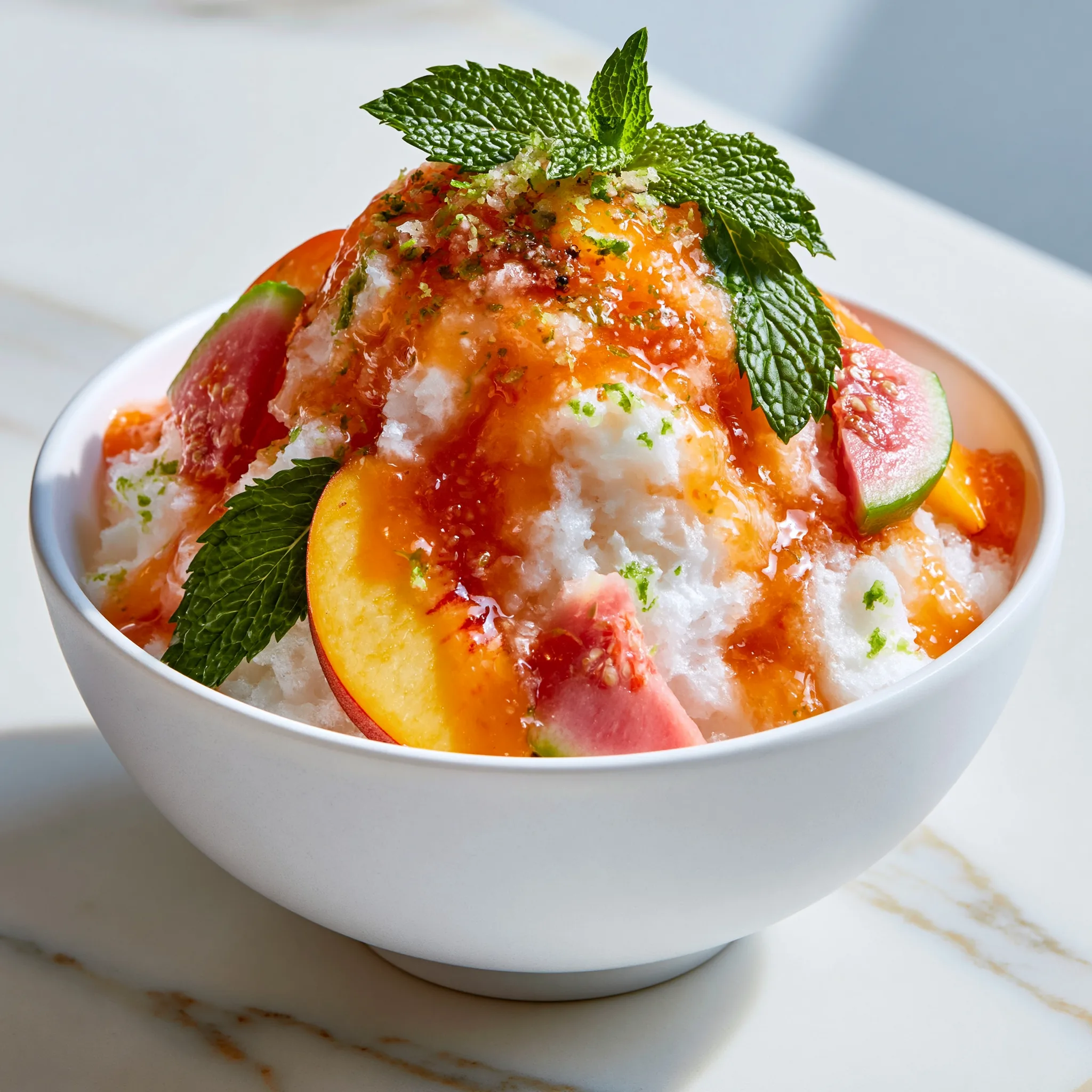 Peach Guava Shaved Ice: Tropical Summer Cooler