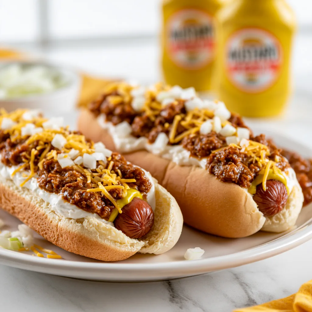 A serving example when Detroit-Style Coney Dog is done according to this recipe