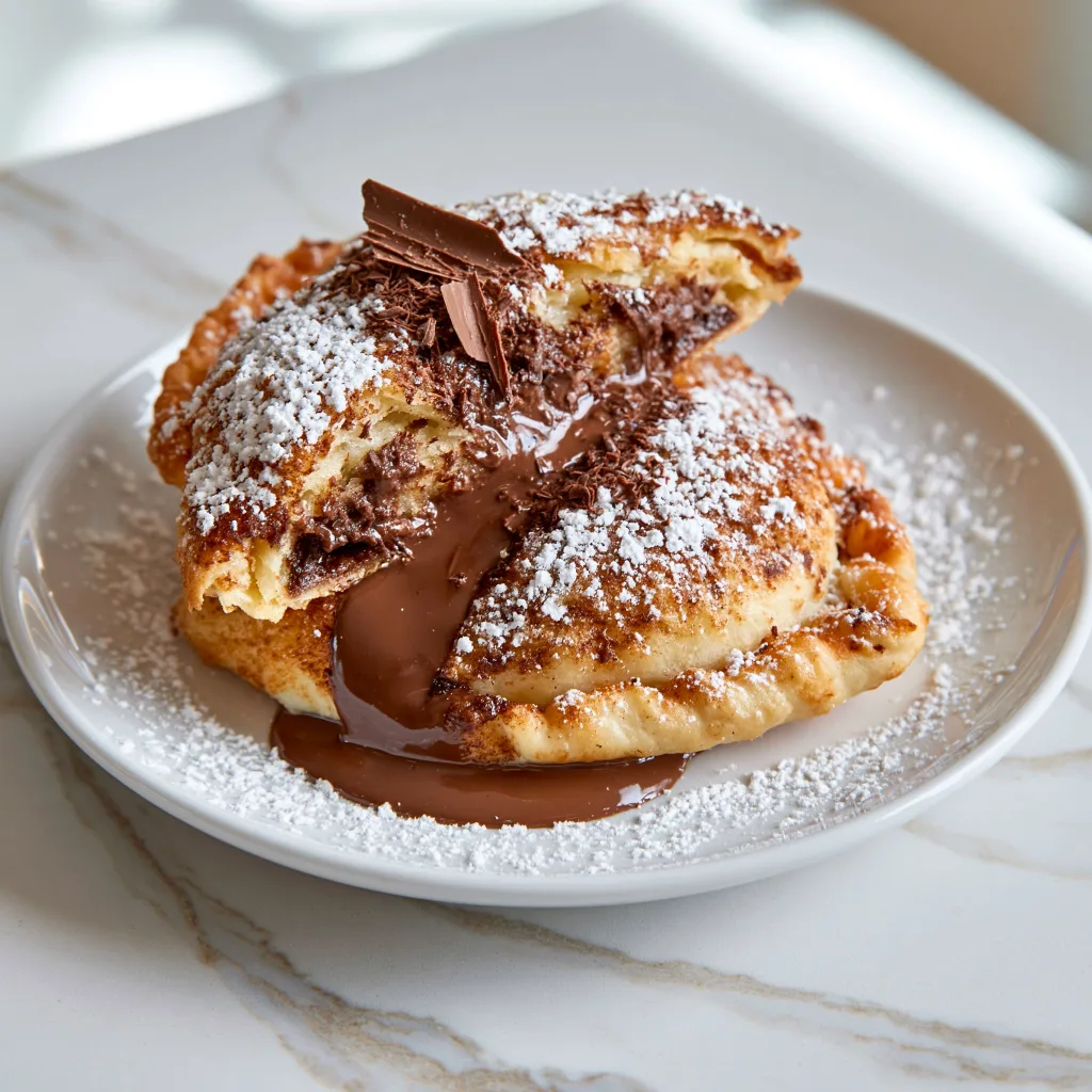 Nutella lava fried calzone when done according to this recipe