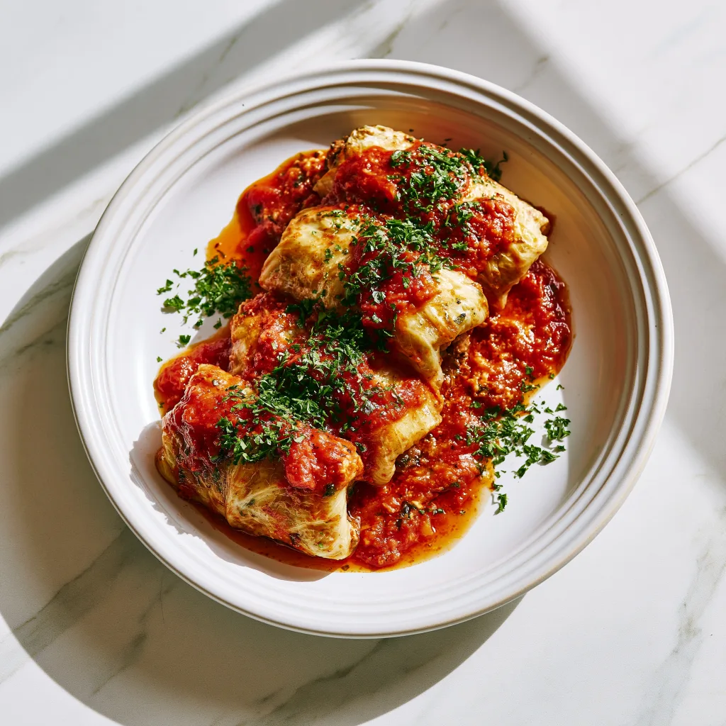 An example of the Hungarian stuffed cabbage rolls when done according to this recipe.