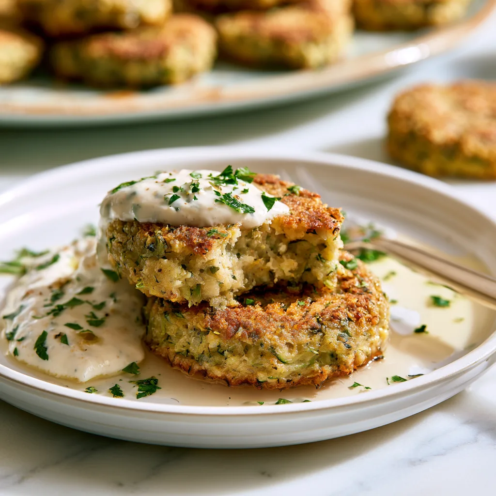 An example of Baked Zucchini Patties serving, one of the simplest and most delicious ways to serve this meal