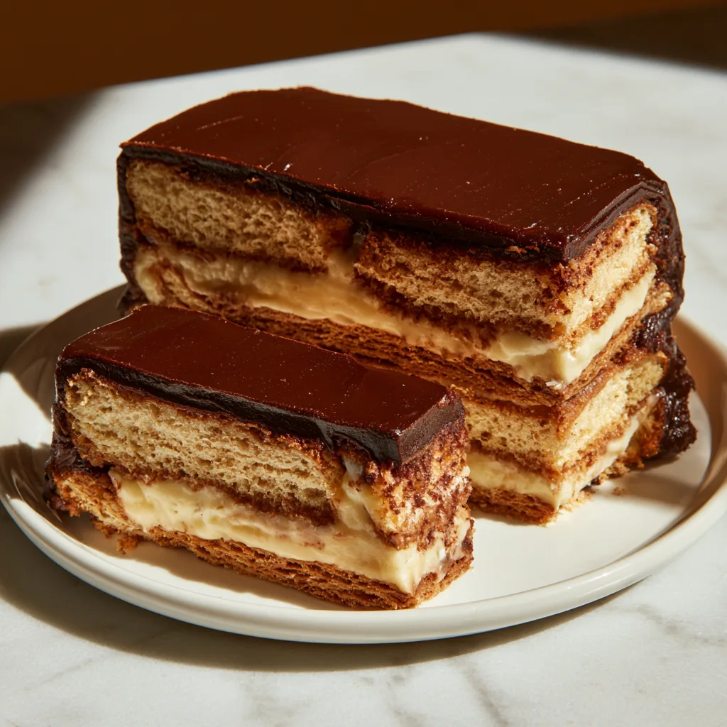 Éclair Cake with Chocolate Ganache: Easy No-Bake Dessert Recipe