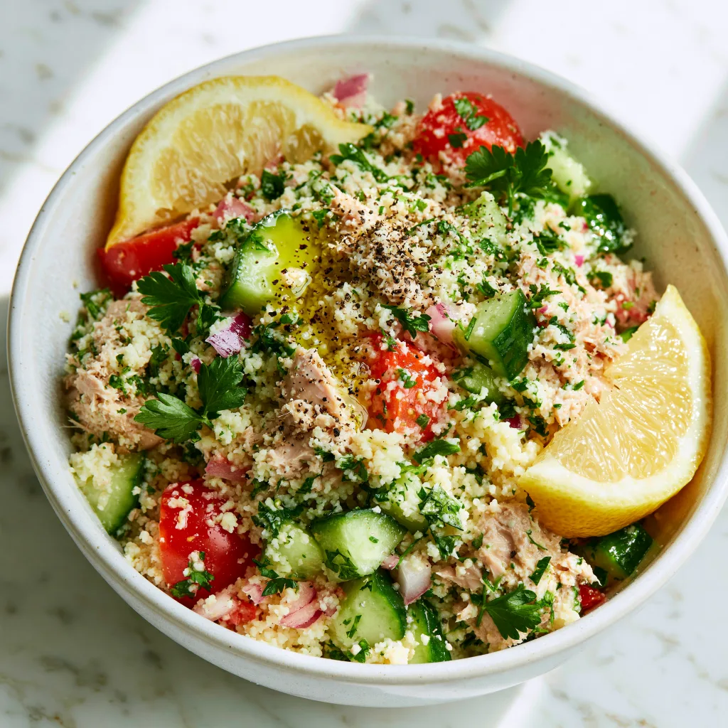 An example of tuna salad with couscous when done according to this recipe
