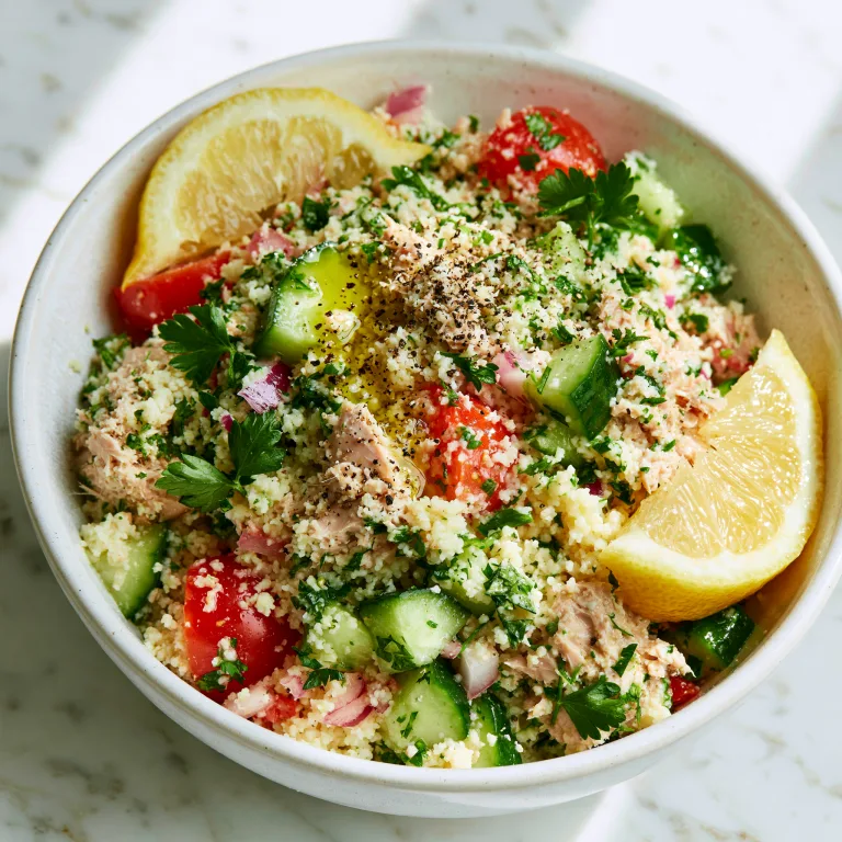 An example of tuna salad with couscous when done according to this recipe