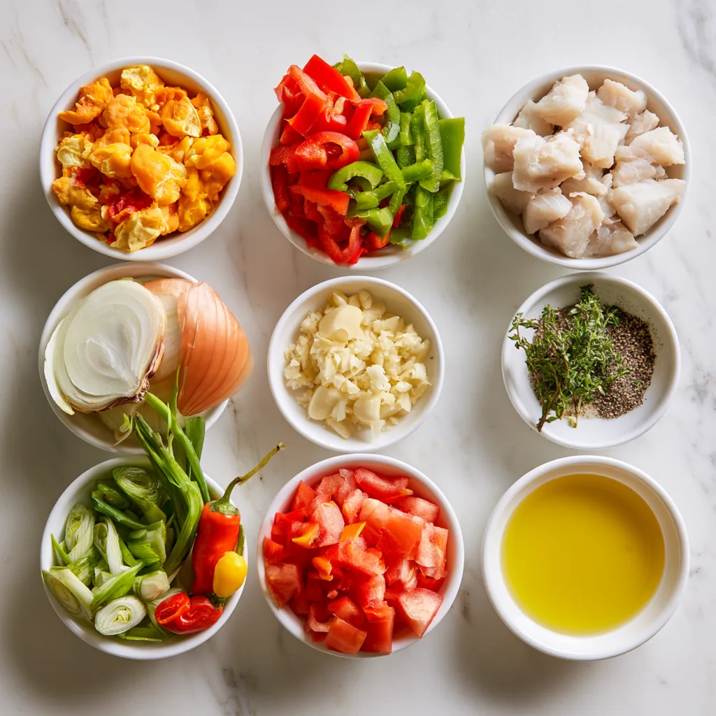 Ingredients needed to make ackee and saltfish