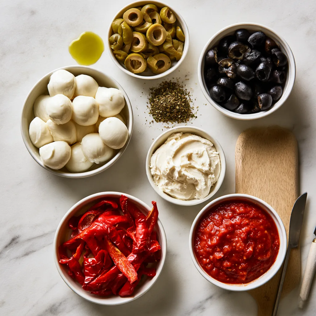 Ingredients need to make Halloween Mozzarella Eyeballs