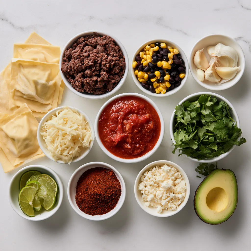 Ingredients needed to make Mexican raviolis