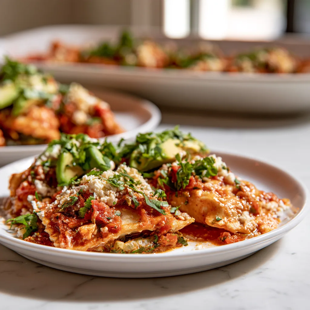 Mexican raviolis served with grated cheeses and jalapeno