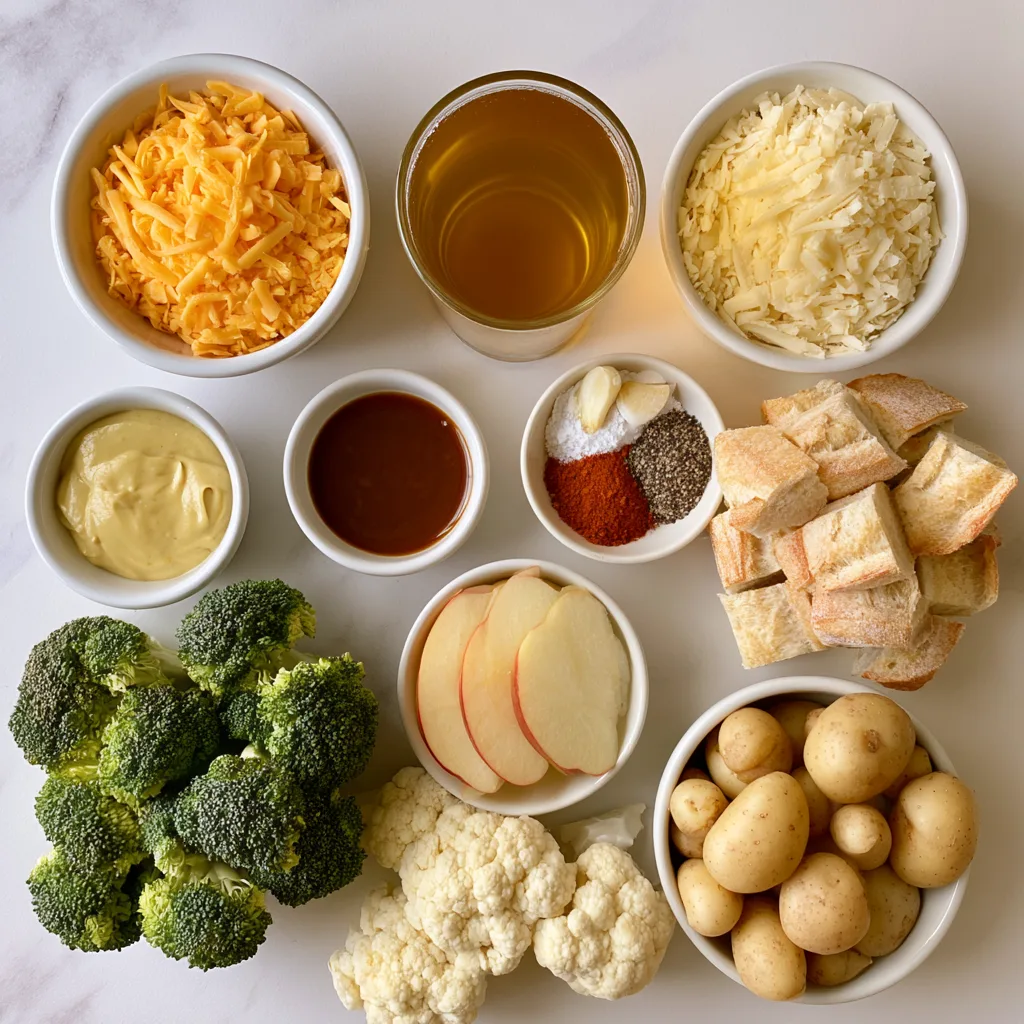 Ingredients needed to make American fondue