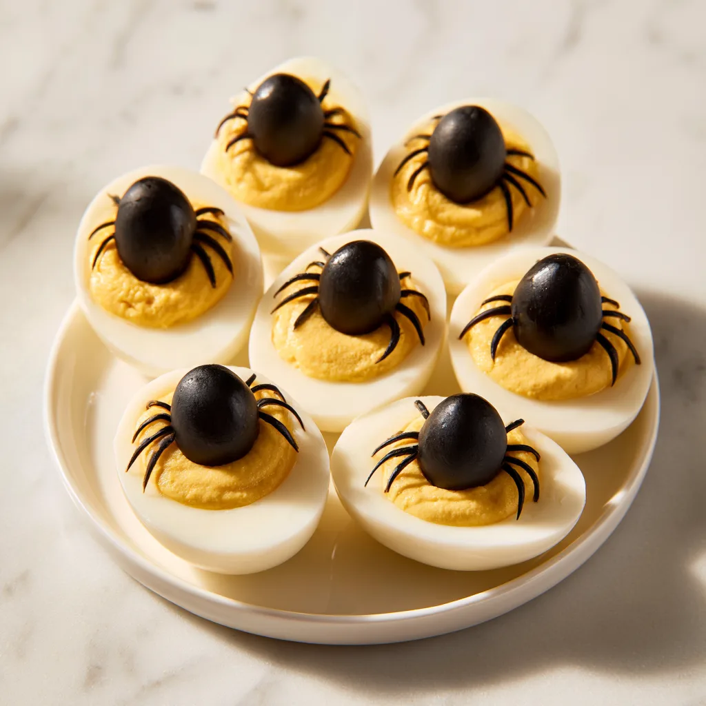 Halloween Devilled Eggs: Easy Spooky Spider Appetizers for Halloween Parties