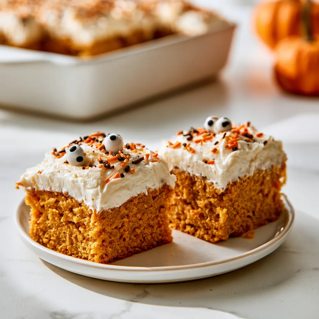 Serving example of the Halloween pumpking bars